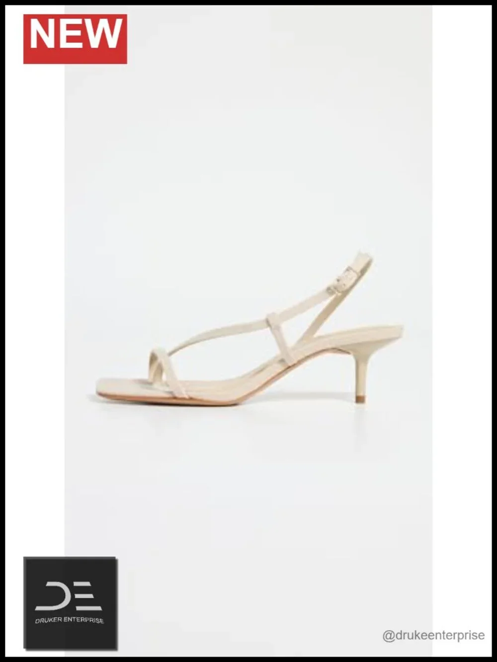 Women's Slingback Heeled Sandals, Leather Insole, Buckle Closure
